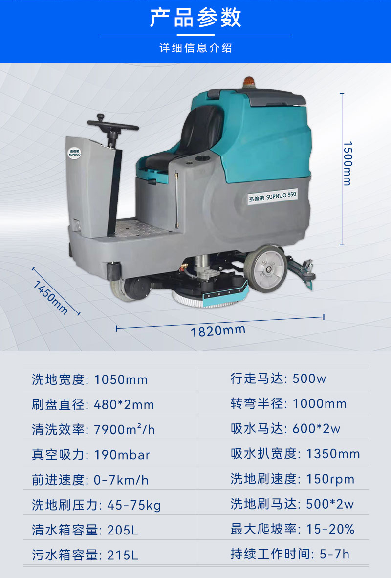 駕駛式雙盤洗地機950